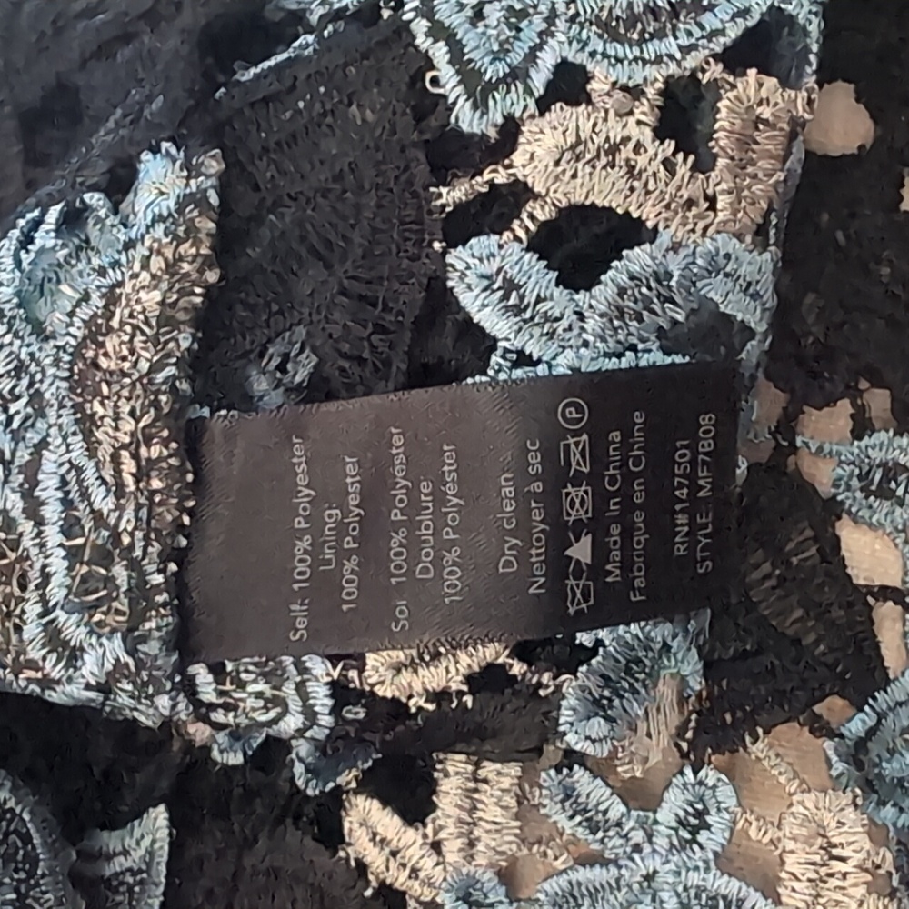 Kobi Halperin Black and Blue Lace Blouse - Picture 6 of 11